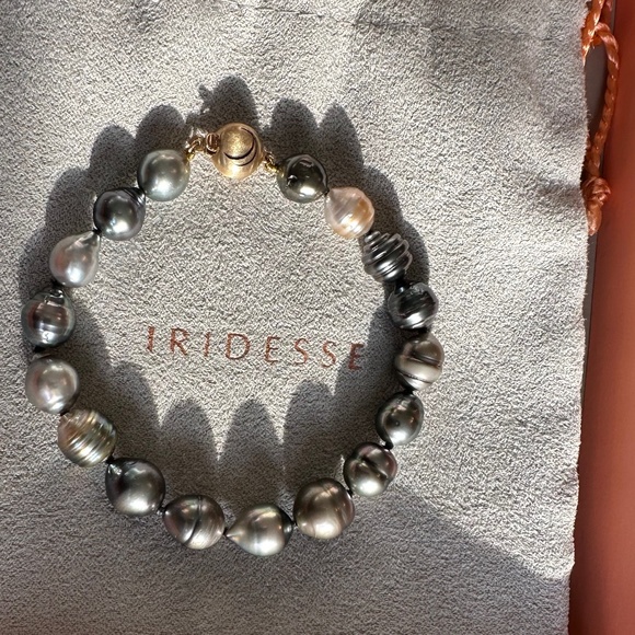 Designer Tiffany & Co IRIDESSE 14K Yellow Gold Tahitian Baroque Pearl Bracelet - Picture 12 of 15